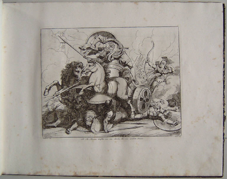 Re Boccori ferito da un soldato fenicio (stampa, elemento d'insieme) di Pinelli Bartolomeo, Pinelli Bartolomeo (sec. XIX)