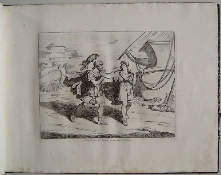 Telemaco saluta l'amico Narbale (stampa, elemento d'insieme) di Pinelli Bartolomeo, Pinelli Bartolomeo (sec. XIX)