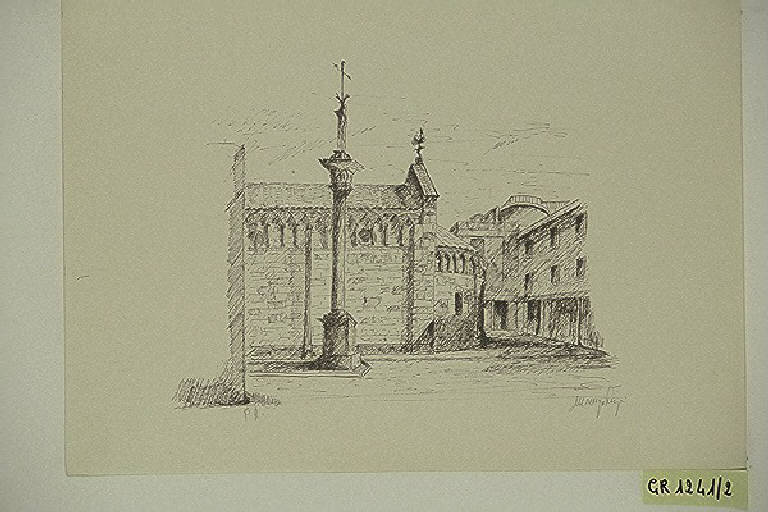 Chiesa di San Pietro a Gallarate (stampa, elemento d'insieme) di Marengo Luigi, Marengo Luigi (terzo quarto sec. XX)