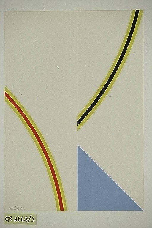 Composizione astratta (stampa a colori, elemento d'insieme) di Salvatore Nino Di, Salvatore Nino Di (terzo quarto sec. XX)