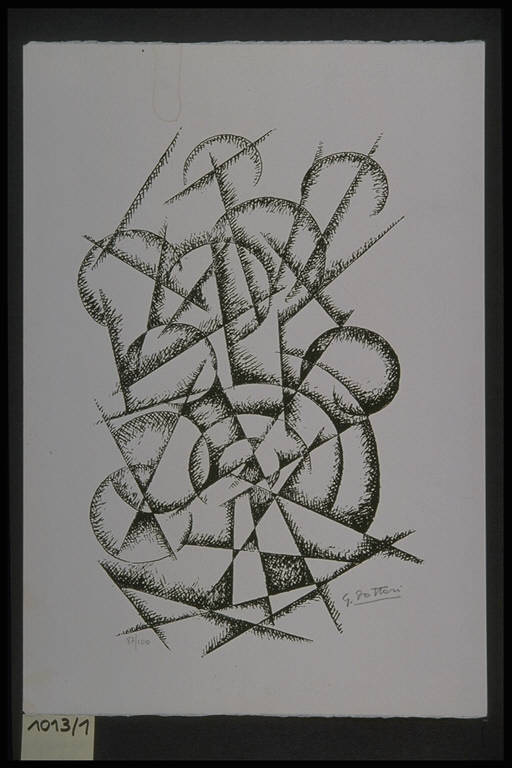 Composizione astratta (stampa, elemento d'insieme) di Dottori Gerardo, Dottori Gerardo (terzo quarto sec. XX)