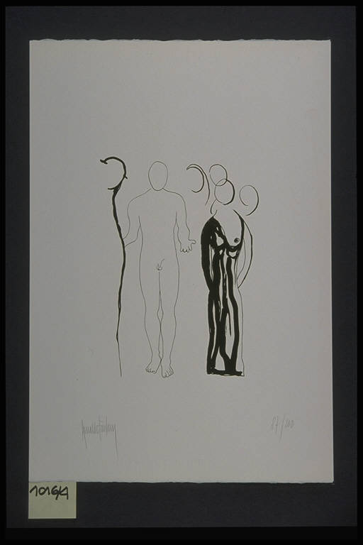 Figure maschili e figure femminili nude (stampa, elemento d'insieme) di Fontana Arnaldo, Fontana Arnaldo (terzo quarto sec. XX)