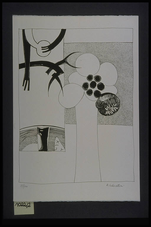 Paesaggio (stampa, elemento d'insieme) di Gabbriellini Andrea, Gabbriellini Andrea (terzo quarto sec. XX)