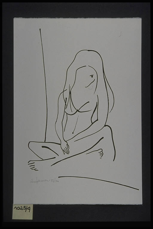 Figura femminile nuda (stampa, elemento d'insieme) di Golinelli Rino, Golinelli Rino (terzo quarto sec. XX)