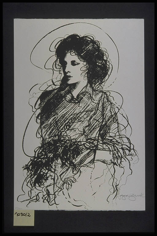 Figura femminile (stampa, elemento d'insieme) di Benvenuti Riccardo, Benvenuti Riccardo (terzo quarto sec. XX)