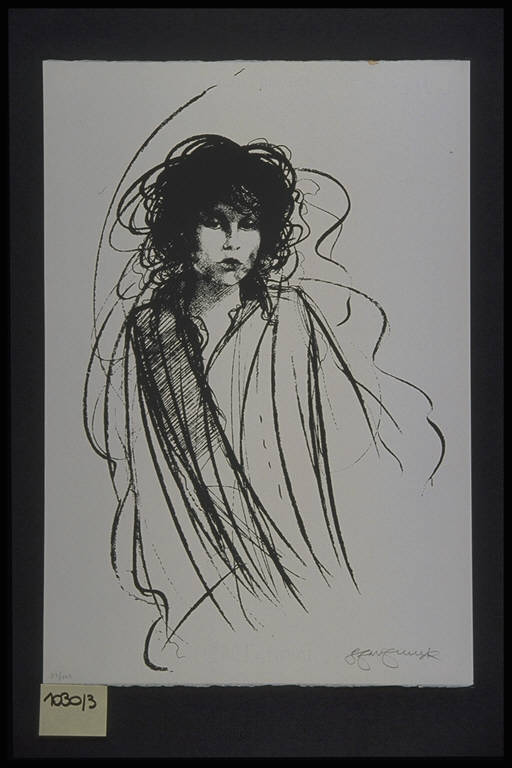 Figura femminile (stampa, elemento d'insieme) di Benvenuti Riccardo, Benvenuti Riccardo (terzo quarto sec. XX)