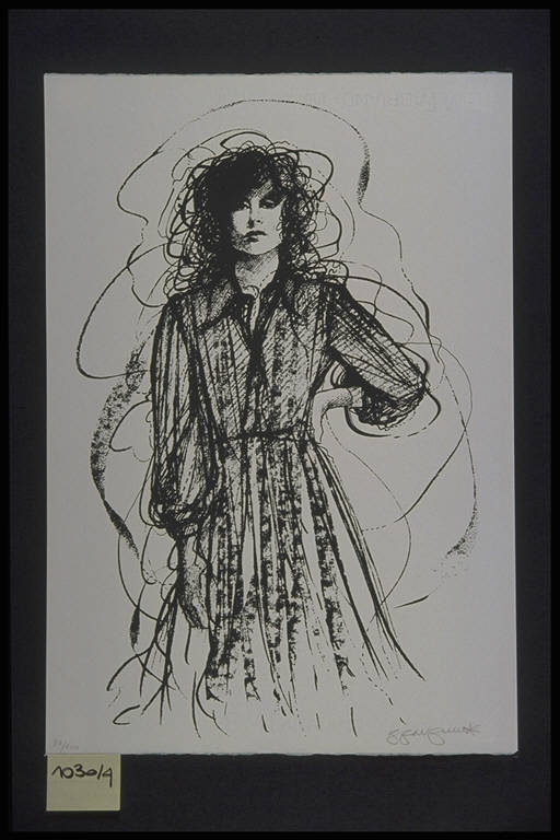 Figura femminile (stampa, elemento d'insieme) di Benvenuti Riccardo, Benvenuti Riccardo (terzo quarto sec. XX)