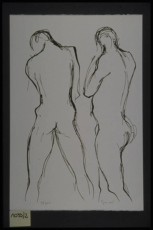 Figure maschili nude (stampa, elemento d'insieme) di Pellegrino Grossi Alberta, Pellegrino Grossi Alberta (terzo quarto sec. XX)