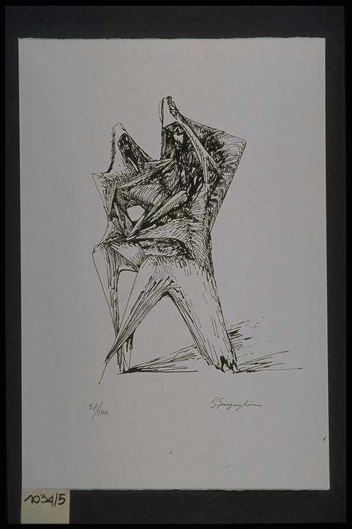 Composizione astratta (stampa, elemento d'insieme) di Guarguaglini Giuseppe, Guarguaglini Giuseppe (terzo quarto sec. XX)