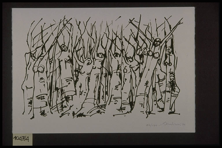 Figure femminili nude (stampa, elemento d'insieme) di Ambrosi Elmo, Ambrosi Elmo (terzo quarto sec. XX)