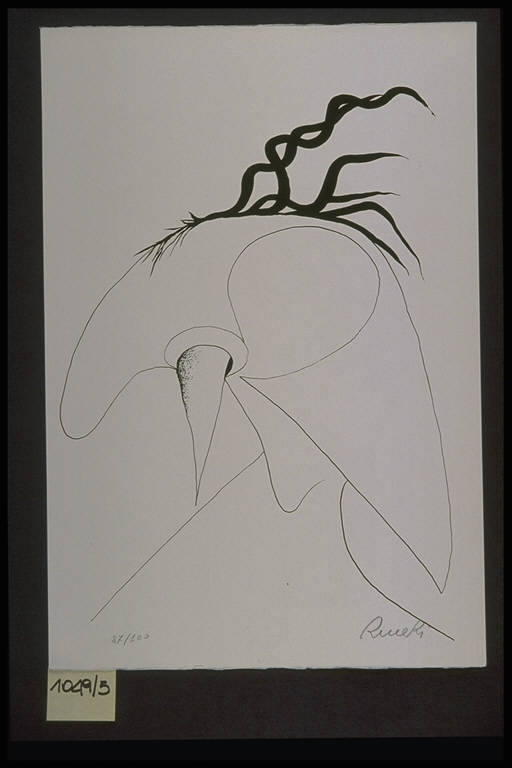 Ritratto fantastico (stampa, elemento d'insieme) di Ricceri Gabriele, Ricceri Gabriele (terzo quarto sec. XX)