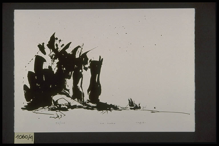 la mafia, Composizione astratta (stampa, elemento d'insieme) di Caridi Vincenzo, Caridi Vincenzo (terzo quarto sec. XX)