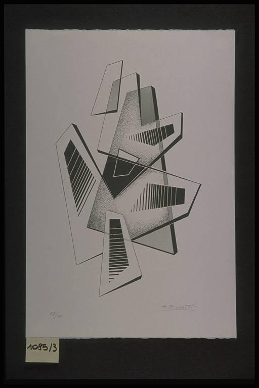 Composizione astratta (stampa, elemento d'insieme) di Bruschetti Alessandro, Bruschetti Alessandro (terzo quarto sec. XX)