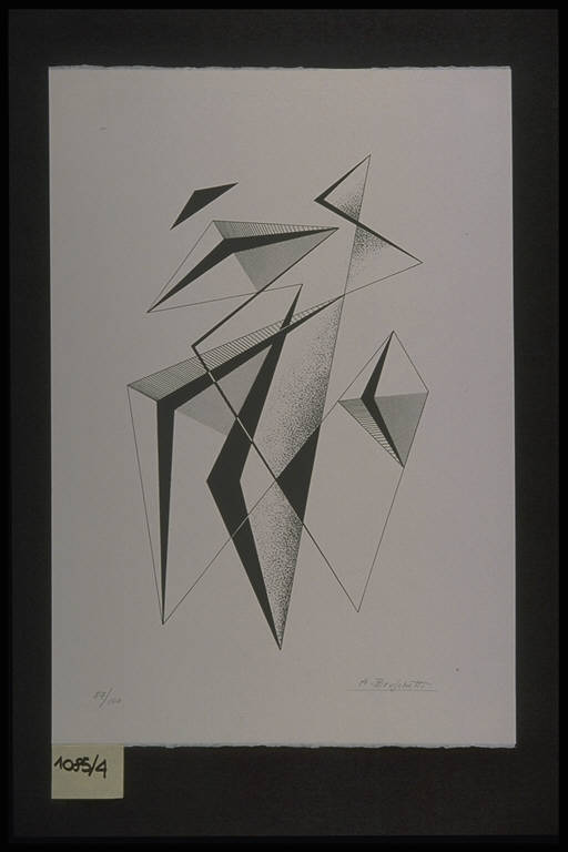 Composizione astratta (stampa, elemento d'insieme) di Bruschetti Alessandro, Bruschetti Alessandro (terzo quarto sec. XX)