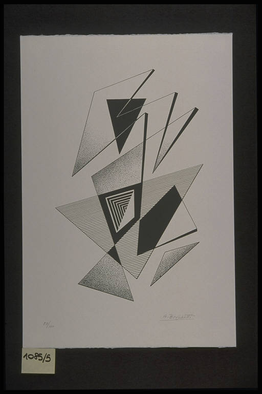 Composizione astratta (stampa, elemento d'insieme) di Bruschetti Alessandro, Bruschetti Alessandro (terzo quarto sec. XX)