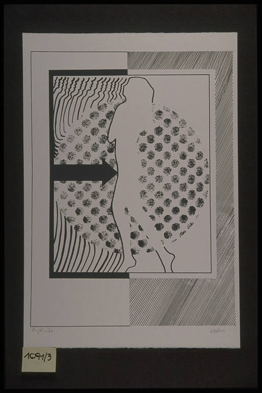 Figura femminile (stampa, elemento d'insieme) di Angelini Vitaliano, Angelini Vitaliano (terzo quarto sec. XX)