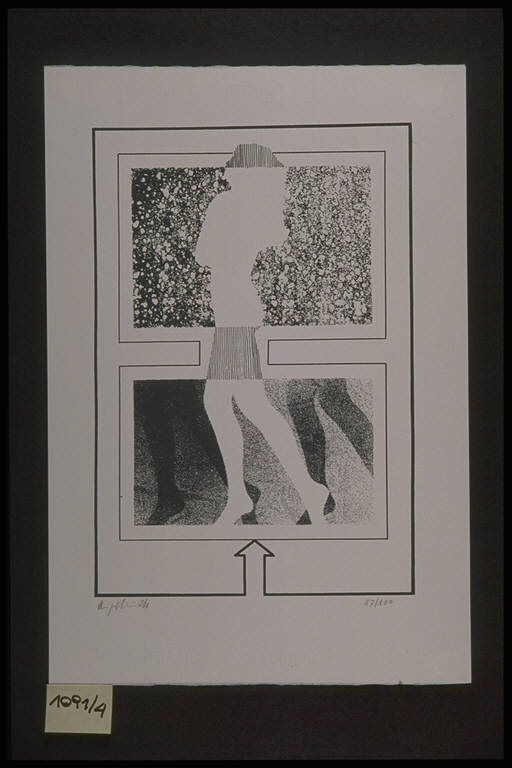 Figura femminile (stampa, elemento d'insieme) di Angelini Vitaliano, Angelini Vitaliano (terzo quarto sec. XX)
