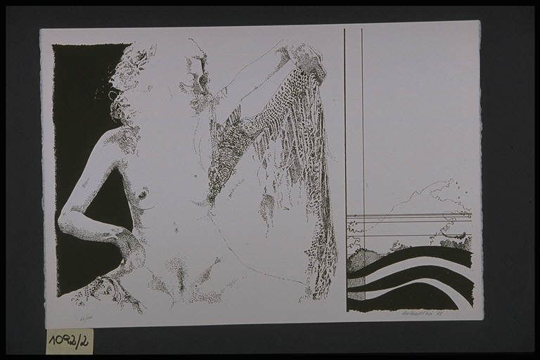 Figura femminile nuda (stampa, elemento d'insieme) di Martini Rodolfo, Martini Rodolfo (terzo quarto sec. XX)