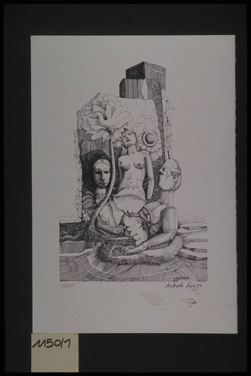 Figure femminili (stampa, elemento d'insieme) di Rossi Roberto, Rossi Roberto (terzo quarto sec. XX)