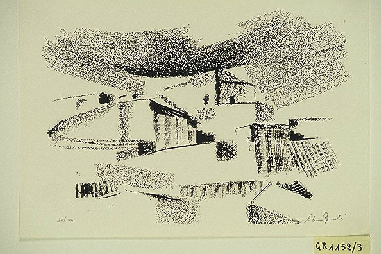 Paesaggio (stampa, elemento d'insieme) di Bianchi Liliana, Bianchi Liliana (terzo quarto sec. XX)