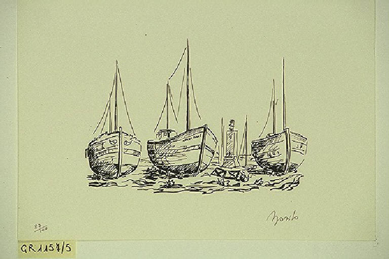 Barche (stampa, elemento d'insieme) di Sposito Francesco, Sposito Francesco (terzo quarto sec. XX)