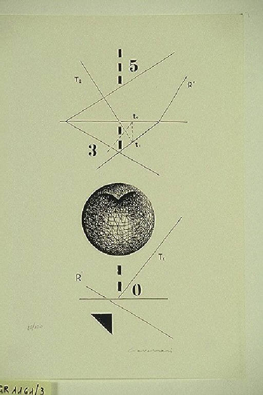 Sfera (stampa, elemento d'insieme) di Cavaldesi Feliciano, Cavaldesi Feliciano (terzo quarto sec. XX)