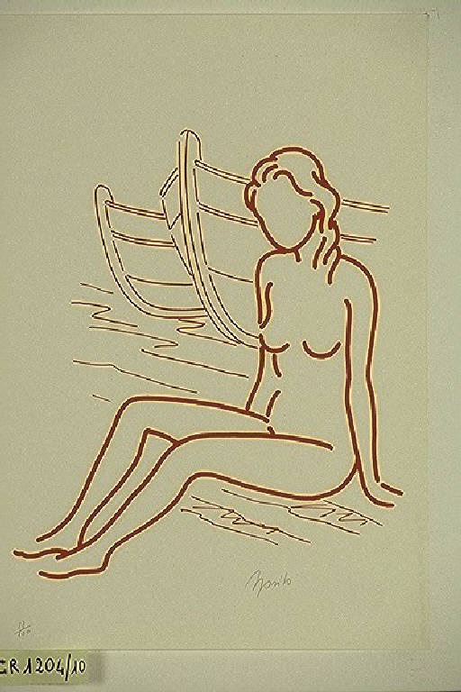 Figura femminile (stampa, elemento d'insieme) di Sposito Francesco, Sposito Francesco (terzo quarto sec. XX)