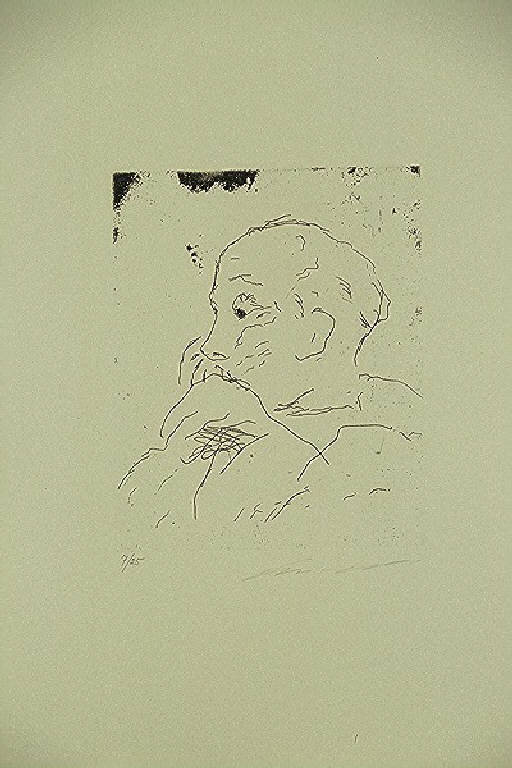 Ritratto d'uomo anziano (stampa, elemento d'insieme) di Treccani Ernesto, Treccani Ernesto (terzo quarto sec. XX)