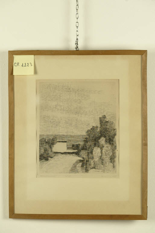 Pensione Giannina, Paesaggio rurale (stampa) di Bruscaglia Renato, Bruscaglia Renato (terzo quarto sec. XX)