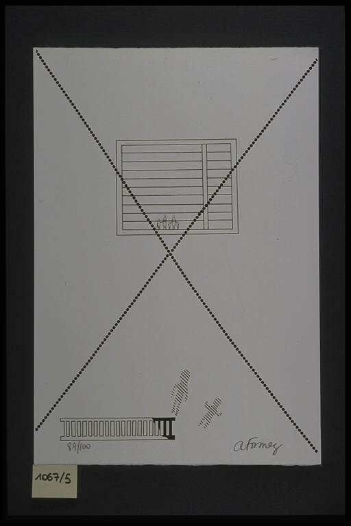 Scala e finestra (stampa, elemento d'insieme) di Fomez Antonio, Fomez Antonio (terzo quarto sec. XX)