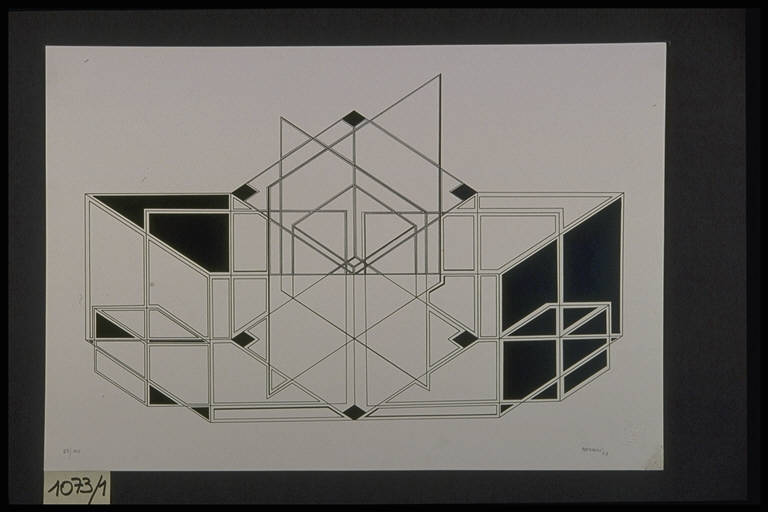 Composizione astratto geometrica (stampa, elemento d'insieme) di Berdini Franco, Berdini Franco (terzo quarto sec. XX)