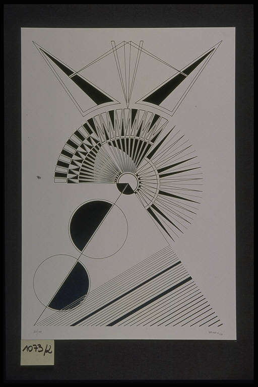 Composizione astratto geometrica (stampa, elemento d'insieme) di Berdini Franco, Berdini Franco (terzo quarto sec. XX)