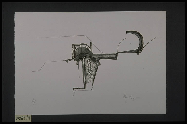 Composizione astratta (stampa, elemento d'insieme) di Galiotto Adriano, Galiotto Adriano (terzo quarto sec. XX)