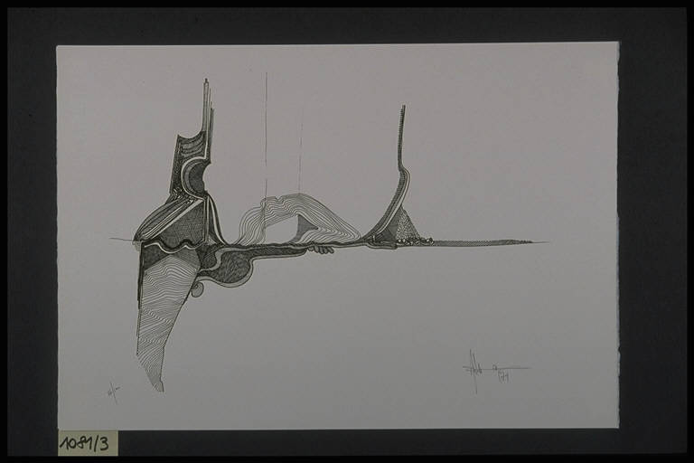 Composizione astratta (stampa, elemento d'insieme) di Galiotto Adriano, Galiotto Adriano (terzo quarto sec. XX)