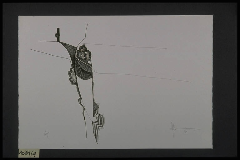 Composizione astratta (stampa, elemento d'insieme) di Galiotto Adriano, Galiotto Adriano (terzo quarto sec. XX)