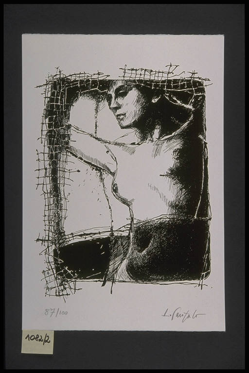 Figura femminile nuda (stampa, elemento d'insieme) di Garofalo Lucio, Garofalo Lucio (terzo quarto sec. XX)