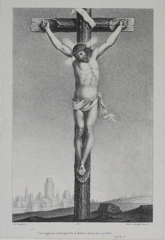 Cristo crocifisso (stampa) di Pedraglio Giovanni (sec. XIX)