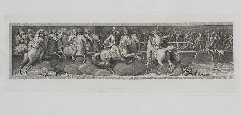 Combattimento al Ponte di Lodi (stampa, elemento d'insieme) di Appiani Andrea, Rosaspina Giuseppe (terzo quarto sec. XIX)