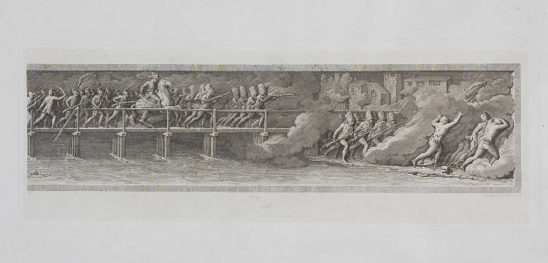 Combattimento al Ponte di Lodi (stampa, elemento d'insieme) di Appiani Andrea, Rosaspina Giuseppe (terzo quarto sec. XIX)