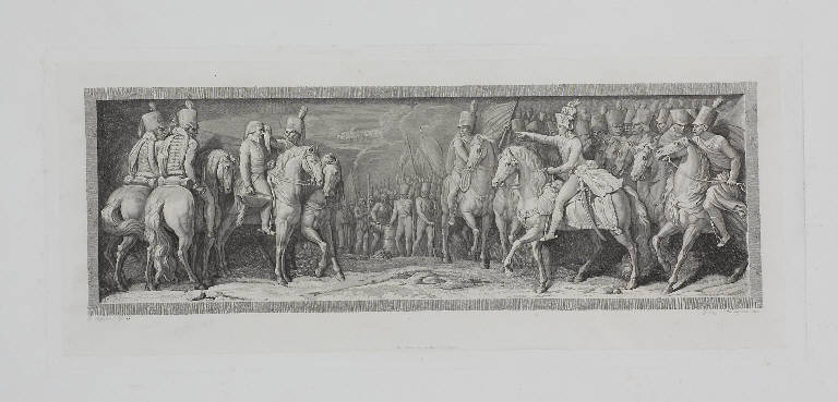 Napoleone Bonaparte e il messaggero austriaco a Lonato (stampa, elemento d'insieme) di Appiani Andrea, Rosaspina Giuseppe (terzo quarto sec. XIX)