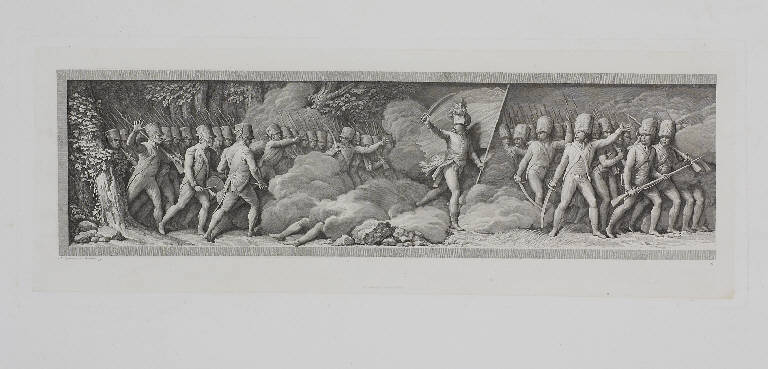 Battaglia di Arcole e passaggio dell'Adige (stampa, elemento d'insieme) di Appiani Andrea, Rosaspina Francesco (terzo quarto sec. XIX)
