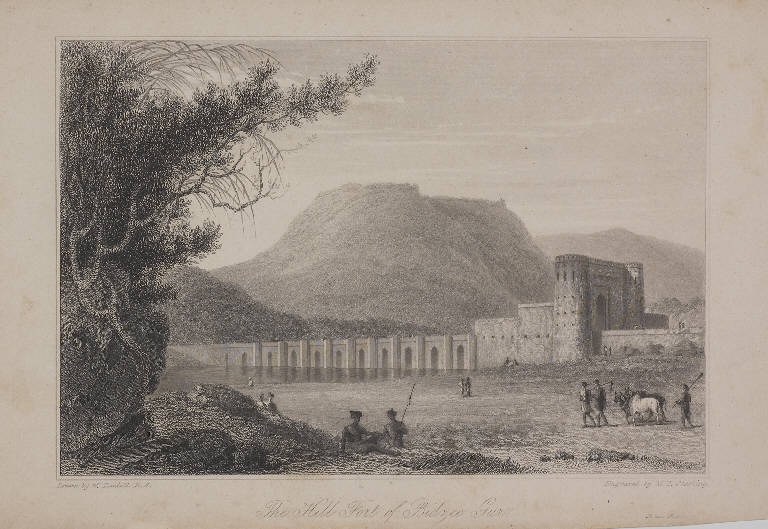 Fortezza di Bidzee Gur (stampa smarginata, elemento d'insieme) di Daniell William, Daniell William, Starling M. J (ultimo quarto sec. XIX)