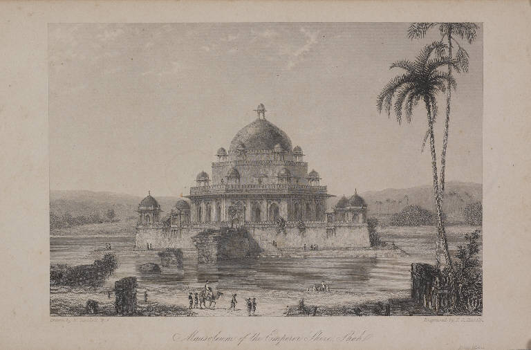 Mausoleo dell'imperatore Shere Shah (stampa smarginata, elemento d'insieme) di Daniell William, Daniell William, Havell Frederick James (ultimo quarto sec. XIX)