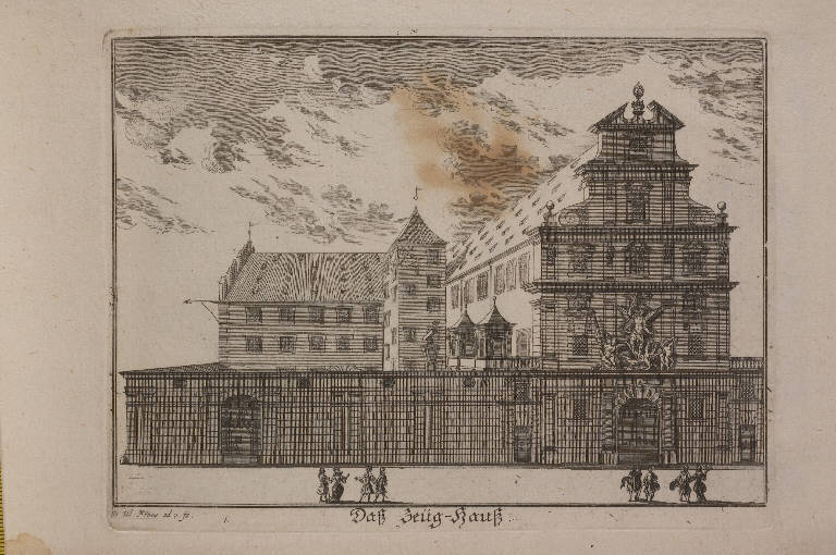 Veduta dell'arsenale (stampa, elemento d'insieme) di Kraus Johan Ulrich, Kraus Johan Ulrich, Kraus Johan Ulrich (prima metà sec. XVIII)