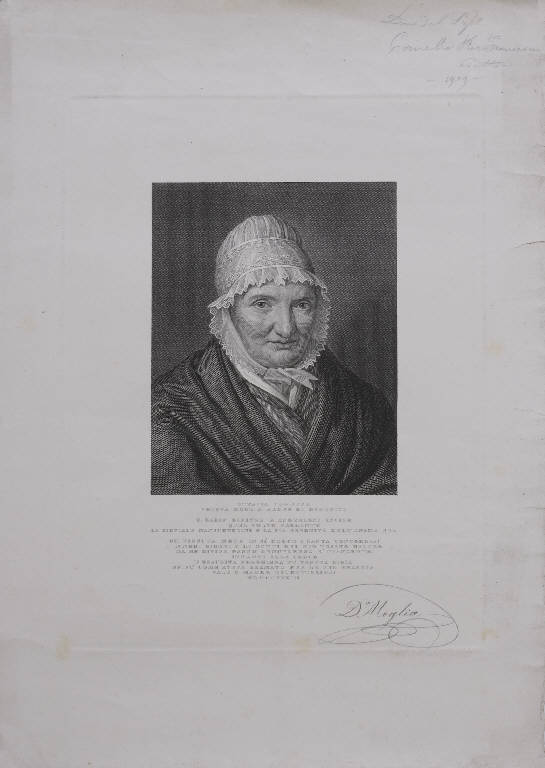 Ritratto di Ottavia Voghera (stampa) di Darif Giovanni, Anderloni Pietro (sec. XIX)