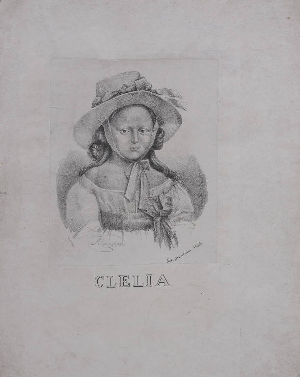 Ritratto femminile (stampa) di Almerini (prima metà sec. XIX)