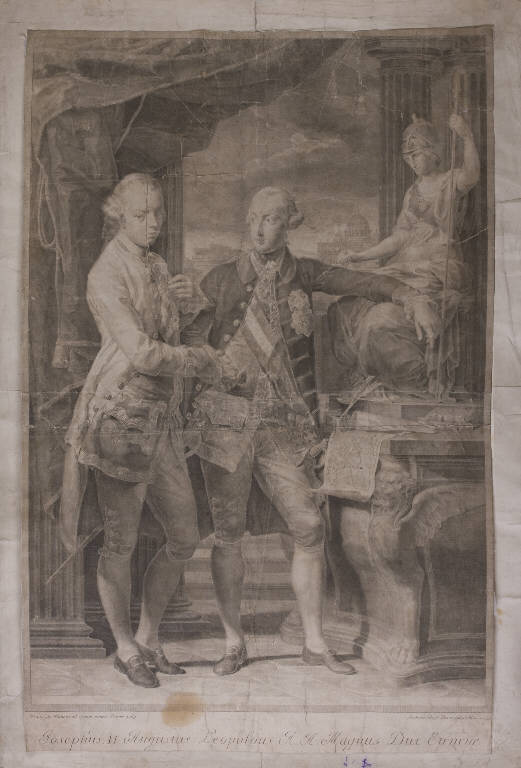 Leopoldo II di Toscana (stampa tagliata) di Batoni Pompeo Girolamo, Rossi Andrea (ultimo quarto sec. XVIII)