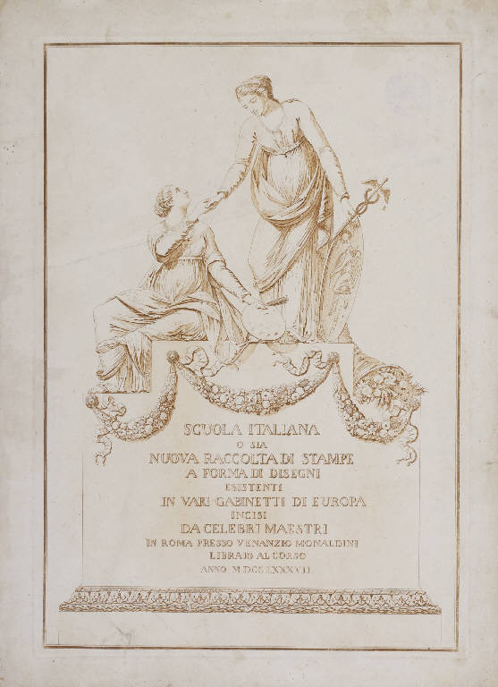 Pittura e figura allegorica femminile (stampa) - ambito italiano (ultimo quarto sec. XVIII)