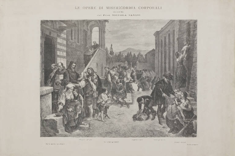 Sette opere di misericordia (stampa) di Sanesi Nicola, Gallieni (seconda metà sec. XIX)