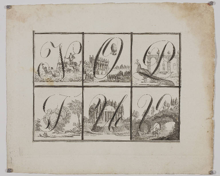 Abecedario (stampa smarginata) - ambito italiano (sec. XIX)